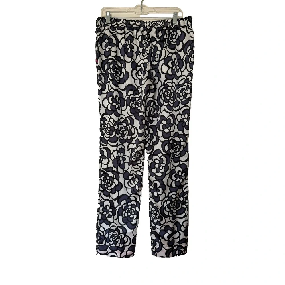 Juicy couture Floral Pajama Bottom Size M Black White